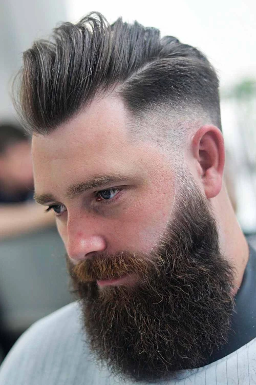 Боковой пробор с конусным фейдом